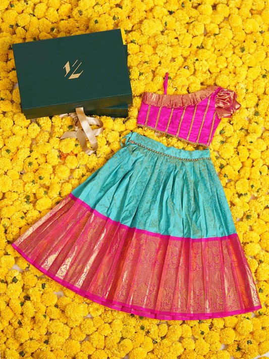 Yellow Half Saree Wedding Lehenga Women's Outfit Lehenga Skart Lahenga for  Women Half Saree for Teens Pavadai Dhavani Set Pattu Lahenga - Etsy
